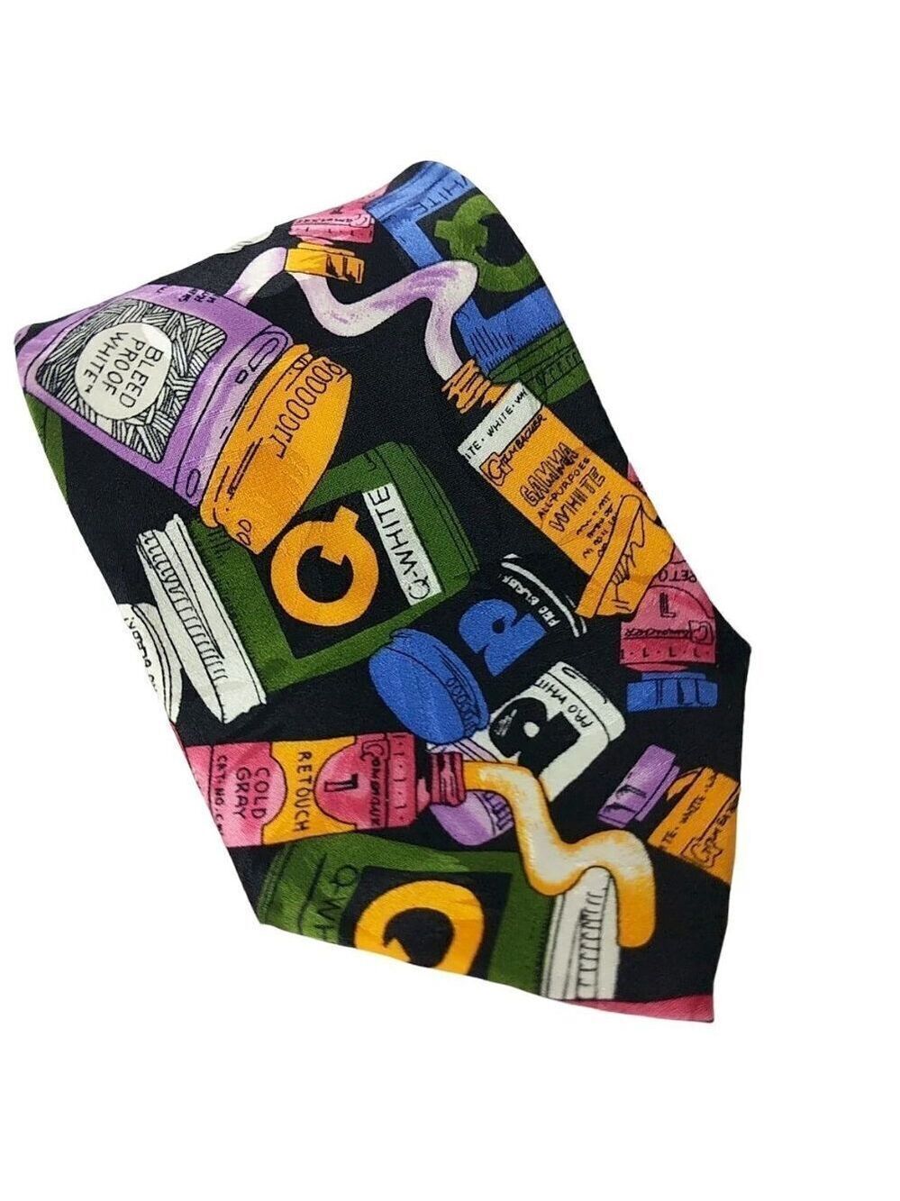 Nicole Miller White Out Silk Necktie